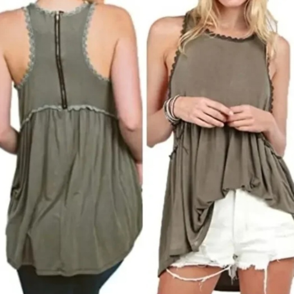 Pol Tank top Sz SMALL RAYON SPANDEX SUMMER BOHEMIAN WESTERN BEACH TRAVEL Rodeo
